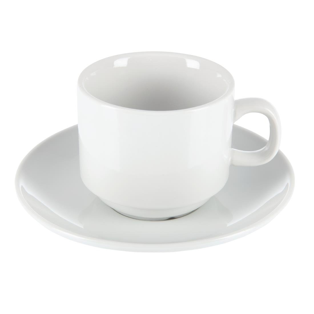 Olympia Whiteware Stacking Tea Cups 7oz 200ml (12 pack)