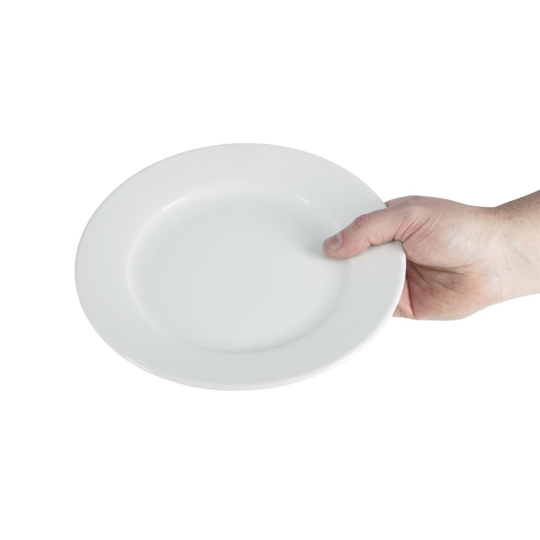 Olympia Whiteware Wide Rimmed Plates 230mm (12 Pack)