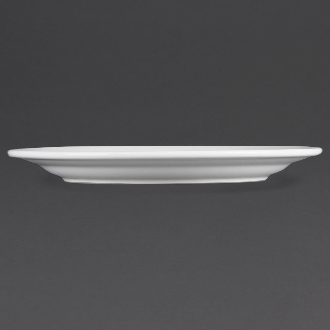 Olympia Whiteware Wide Rimmed Plates 250mm (12 Pack)