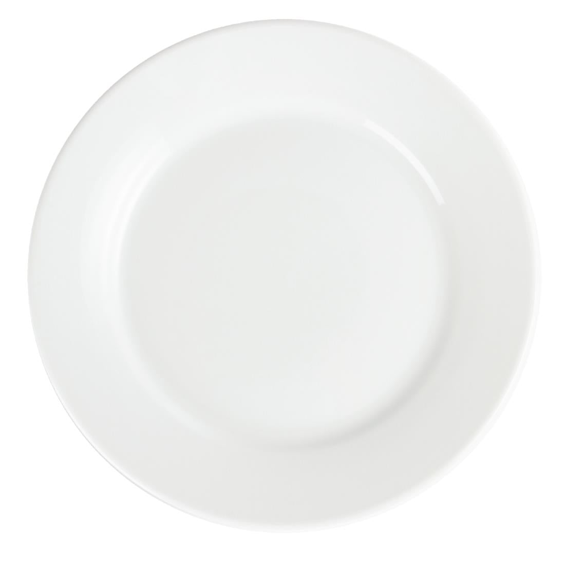 Olympia Whiteware Wide Rimmed Plates 250mm (12 Pack)