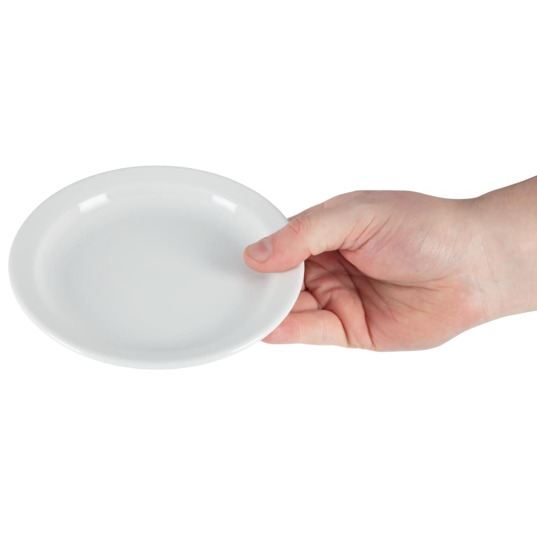 Olympia Whiteware Narrow Rimmed Plates 150mm (12 pack)