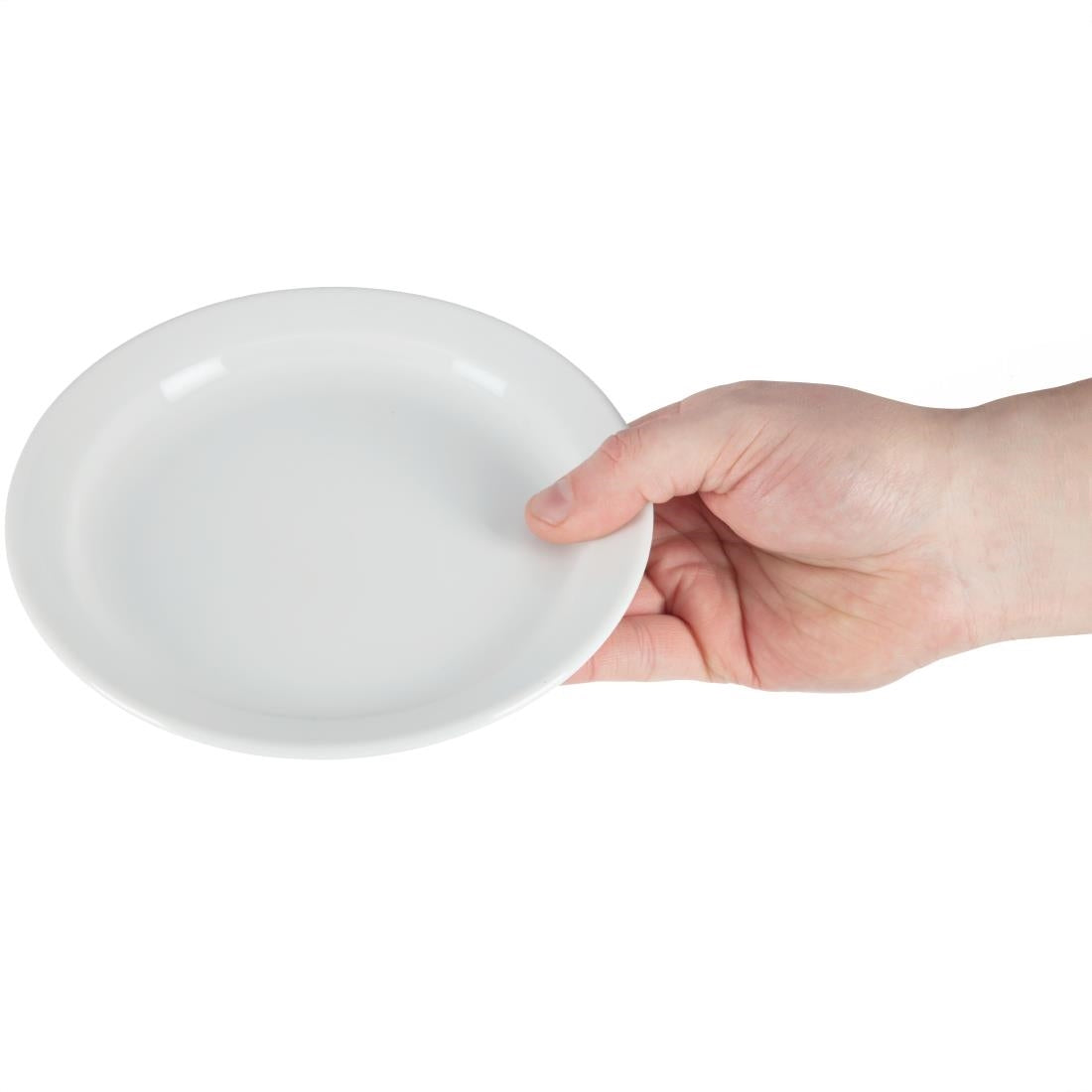 Olympia Whiteware Narrow Rimmed Plates 180mm (12 pack)