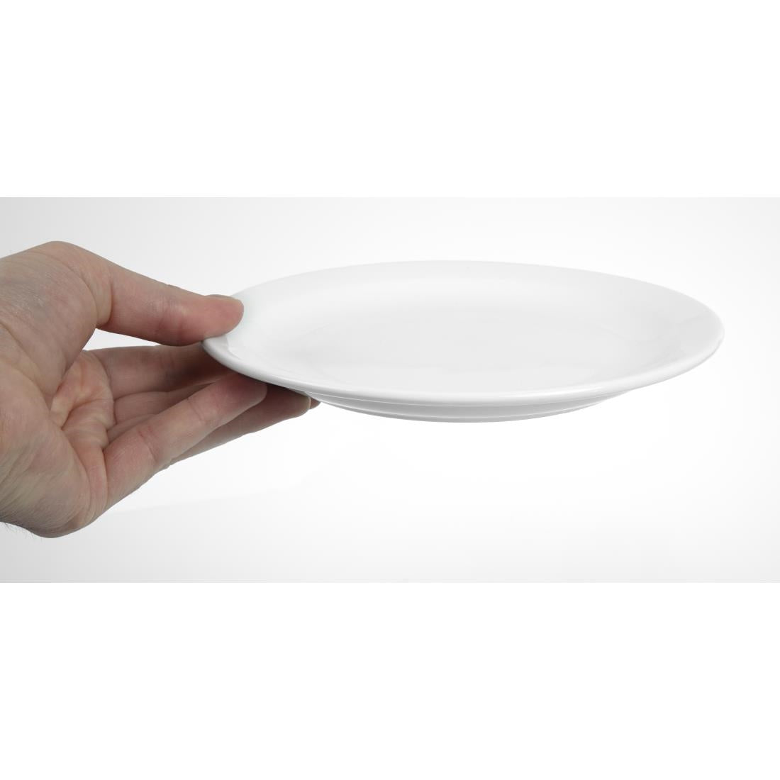 Olympia Whiteware Narrow Rimmed Plates 202mm (12 pack)