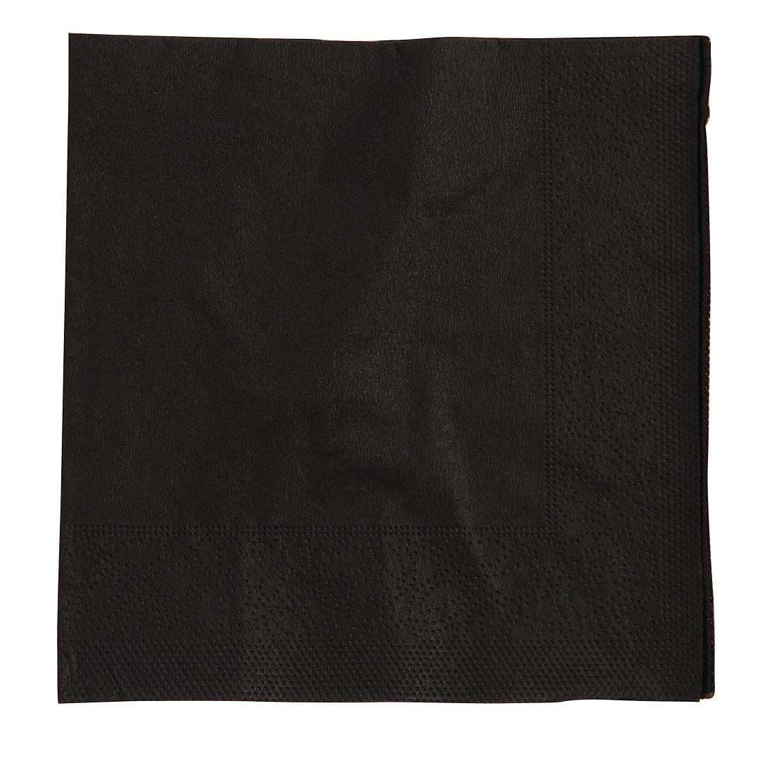 Swantex Cocktail Napkin Black 25x25cm 2ply 1/4 Fold (8 Pack)