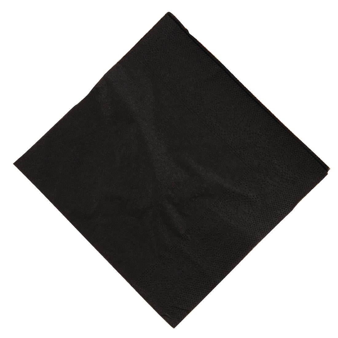 Swantex Cocktail Napkin Black 25x25cm 2ply 1/4 Fold (8 Pack)