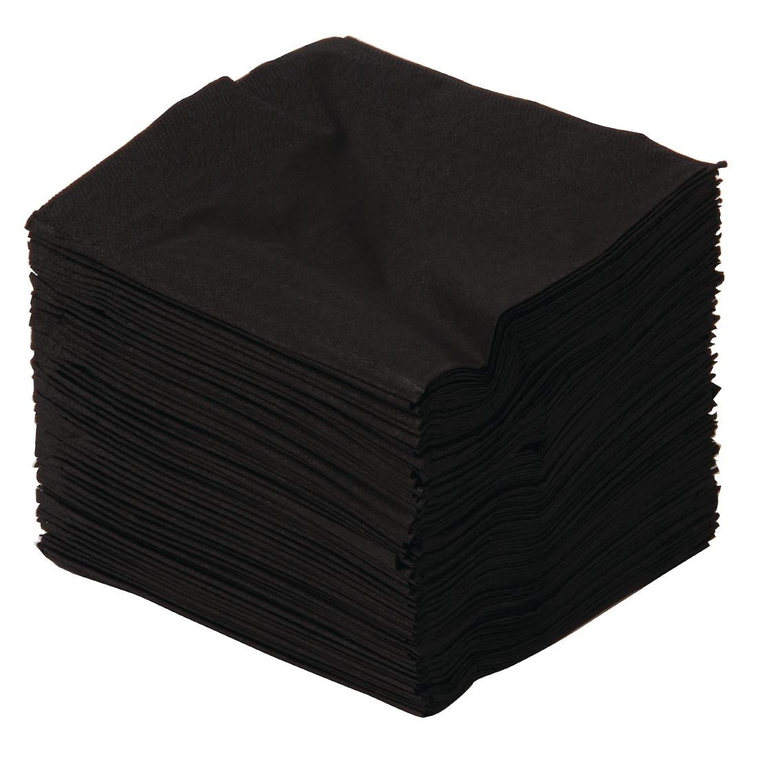 Swantex Cocktail Napkin Black 25x25cm 2ply 1/4 Fold (8 Pack)