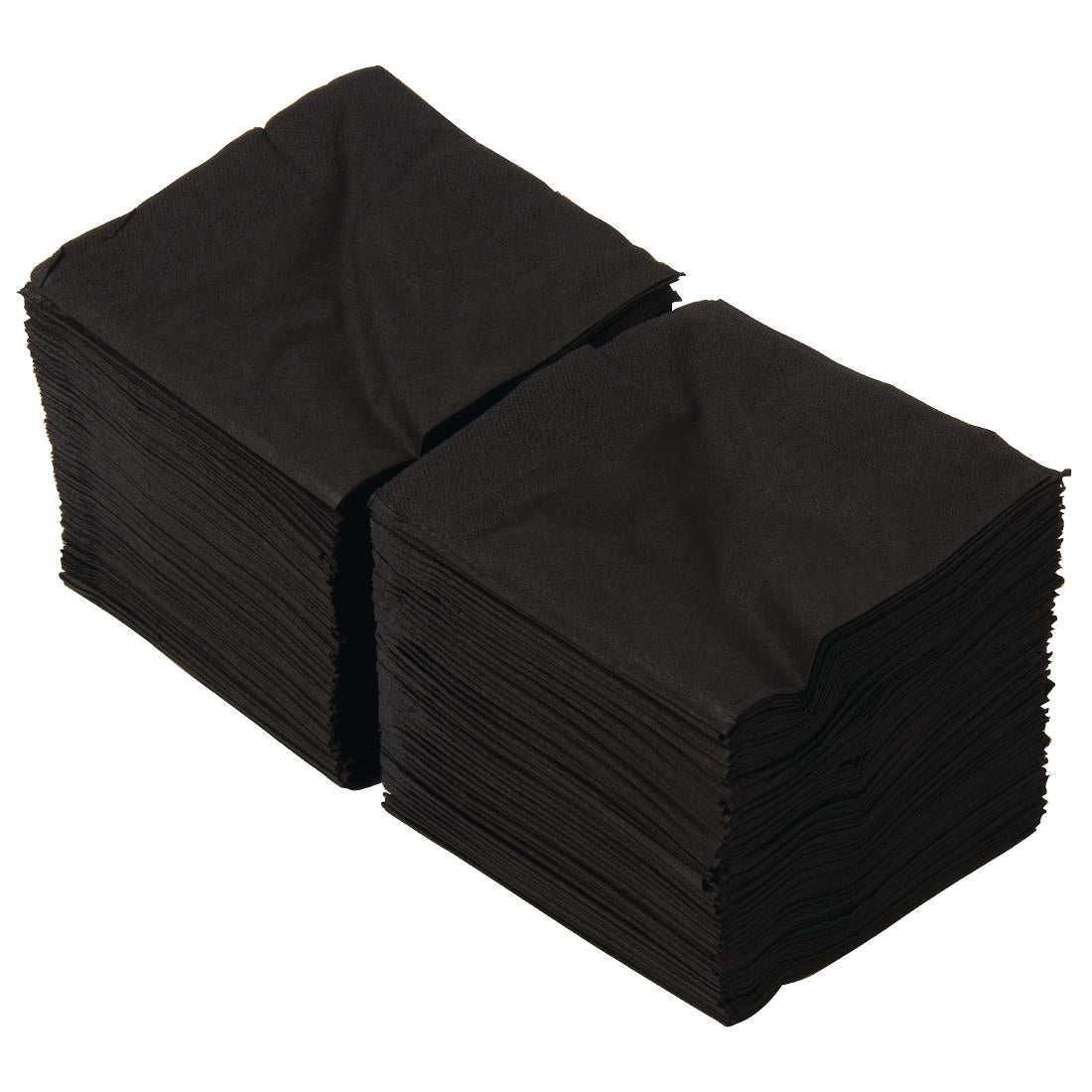 Swantex Cocktail Napkin Black 25x25cm 2ply 1/4 Fold (8 Pack)