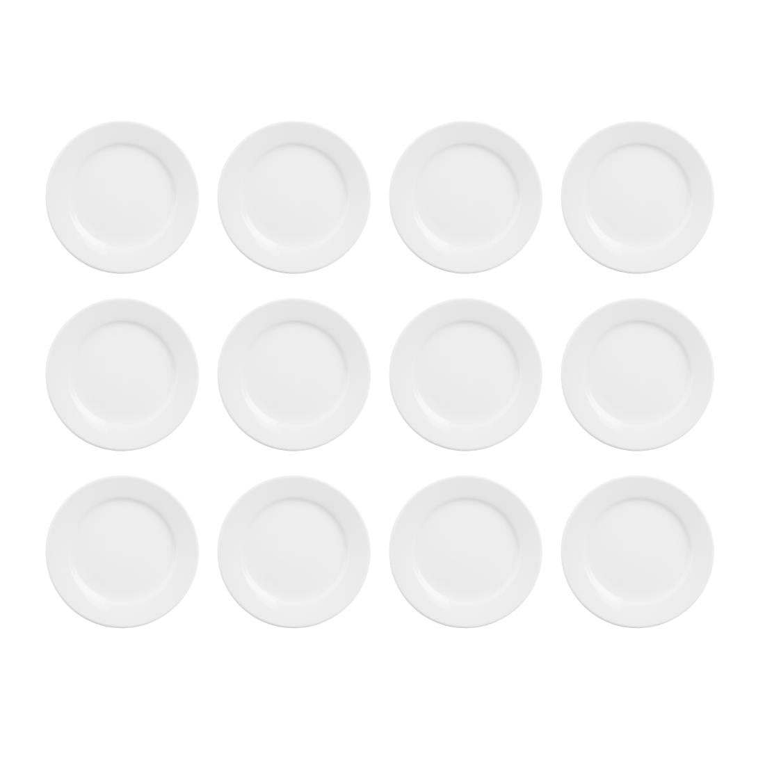 Olympia Athena Wide Rimmed Plates 165mm/6 1/2" White (12 Pack)