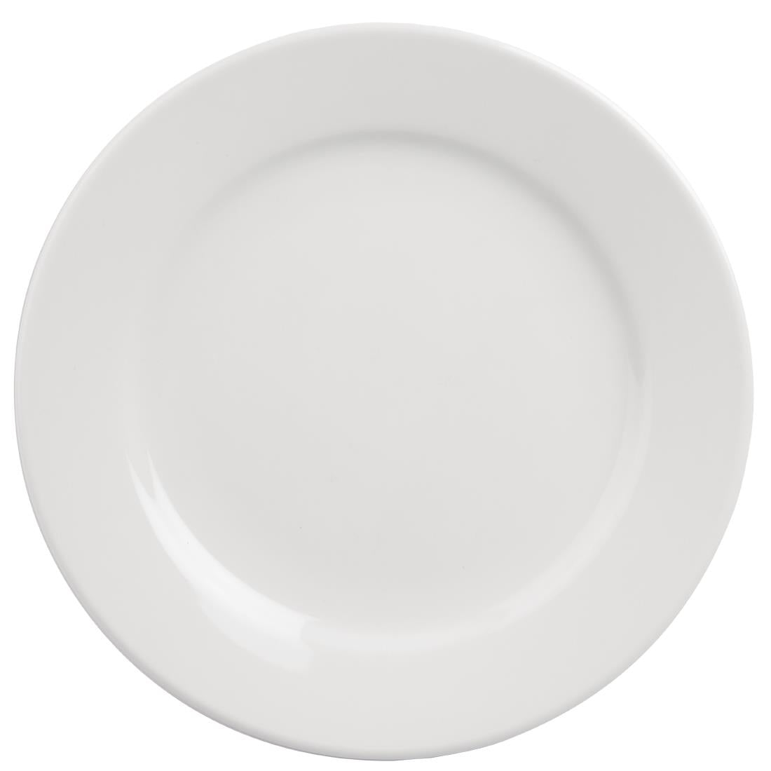 Olympia Athena Wide Rimmed Plates 165mm/6 1/2" White (12 Pack)