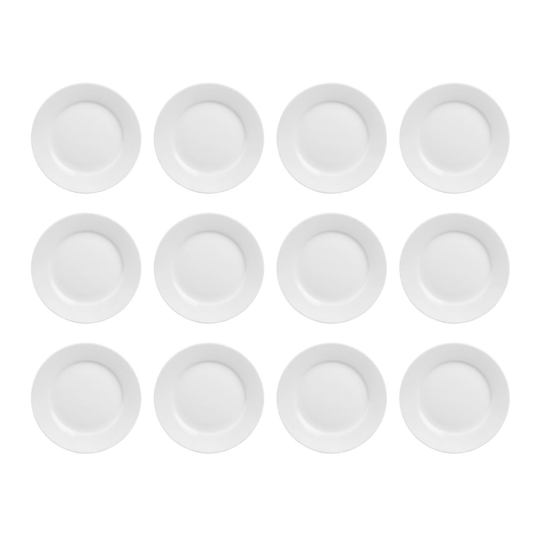 Olympia Athena Wide Rimmed Plates 228mm/9" White (12 Pack)