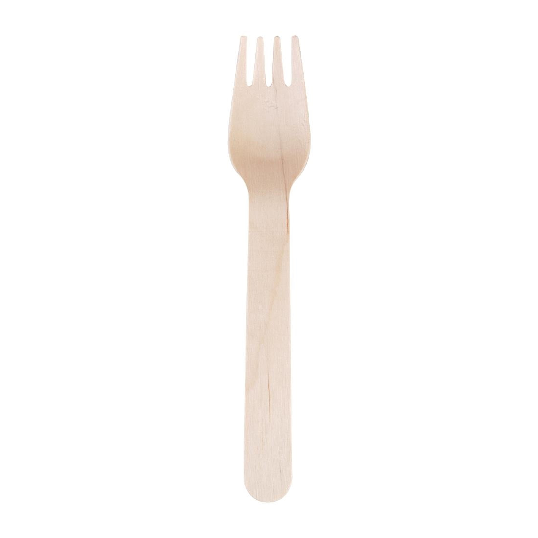 Fiesta Compostable Disposable Wooden Forks (100 Pack)