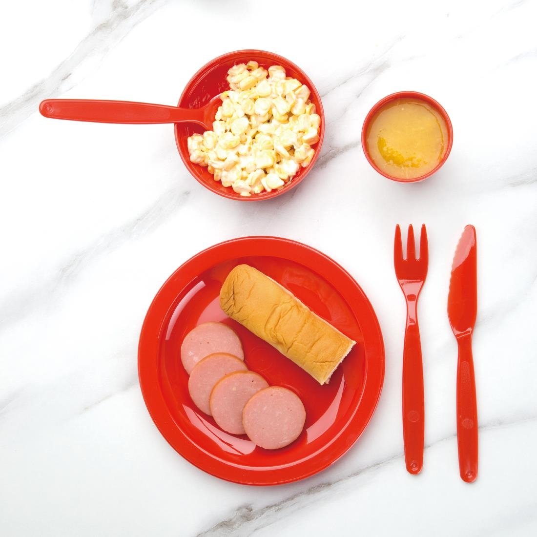 Olympia Kristallon Polypropylene Spoons Red (12 Pack)