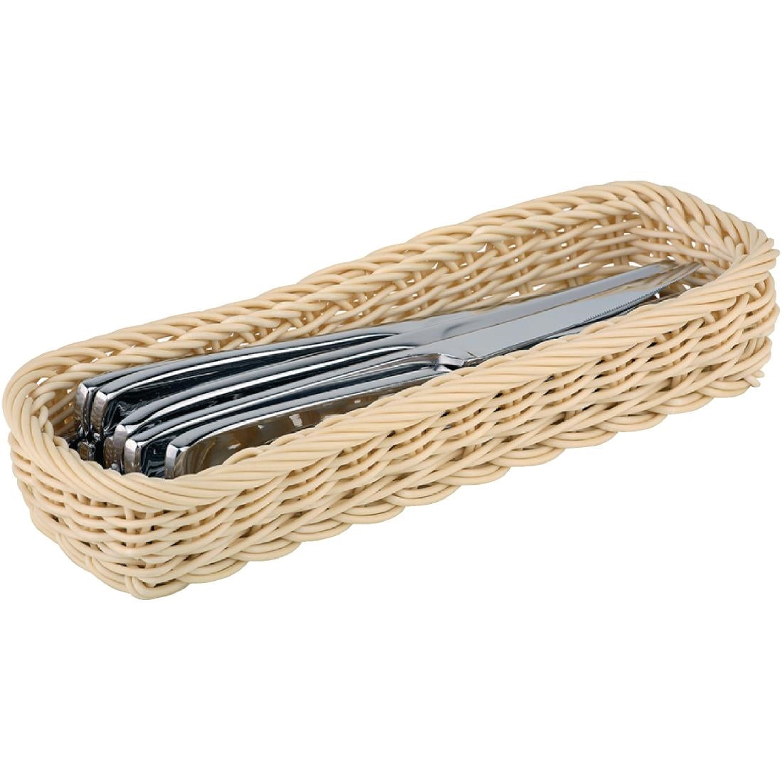APS Polypropylene Rectangular Rattan Basket 270x100mm