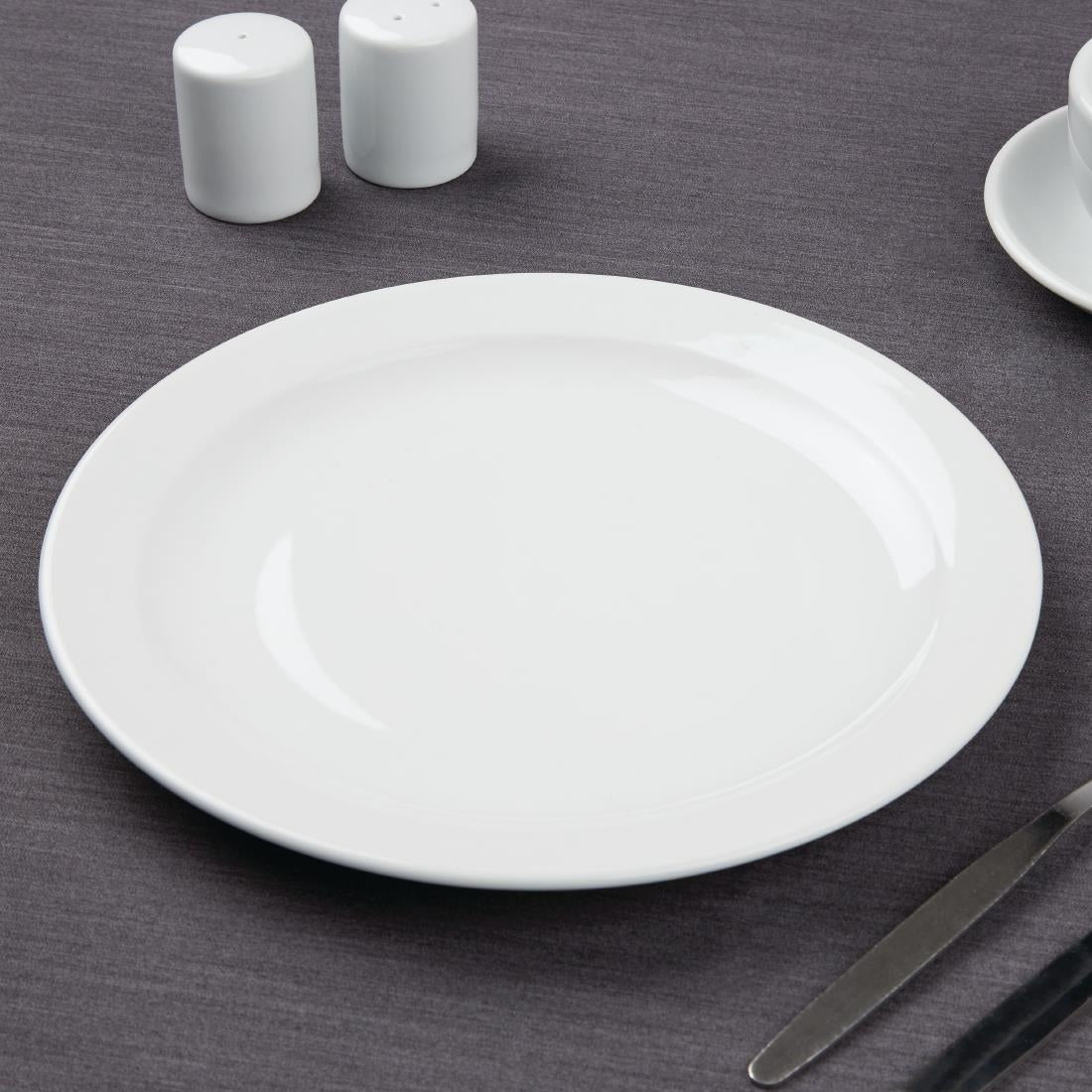 Olympia Athena Narrow Rimmed Plates 254mm/10" (12 Pack)
