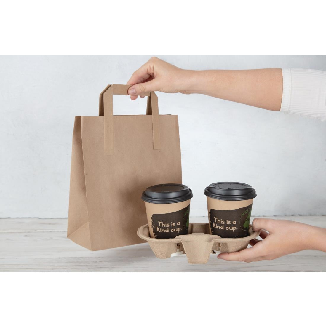 Fiesta Recyclable Brown Paper Carrier Bags Medium (250 Pack)