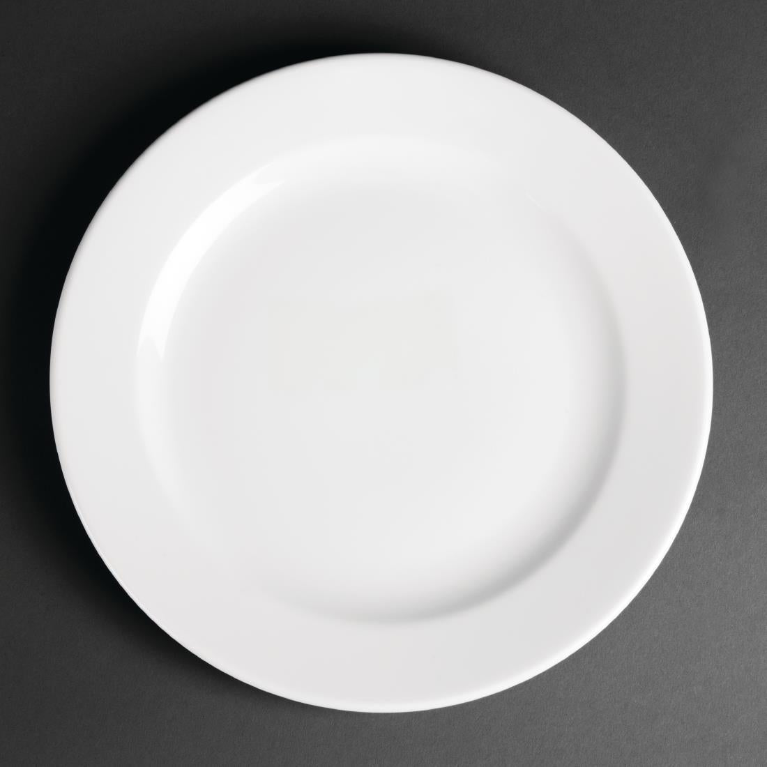 Royal Porcelain Classic White Wide Rim Plates 240mm (12 pack)