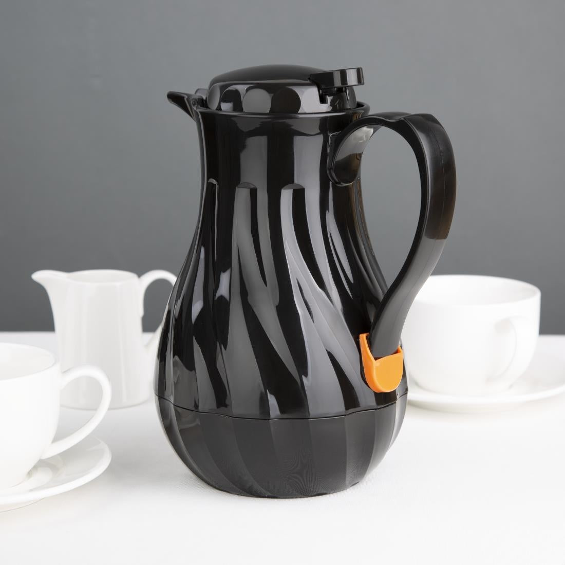 Olympia Insulated Swirl Jug Black 1.2Ltr