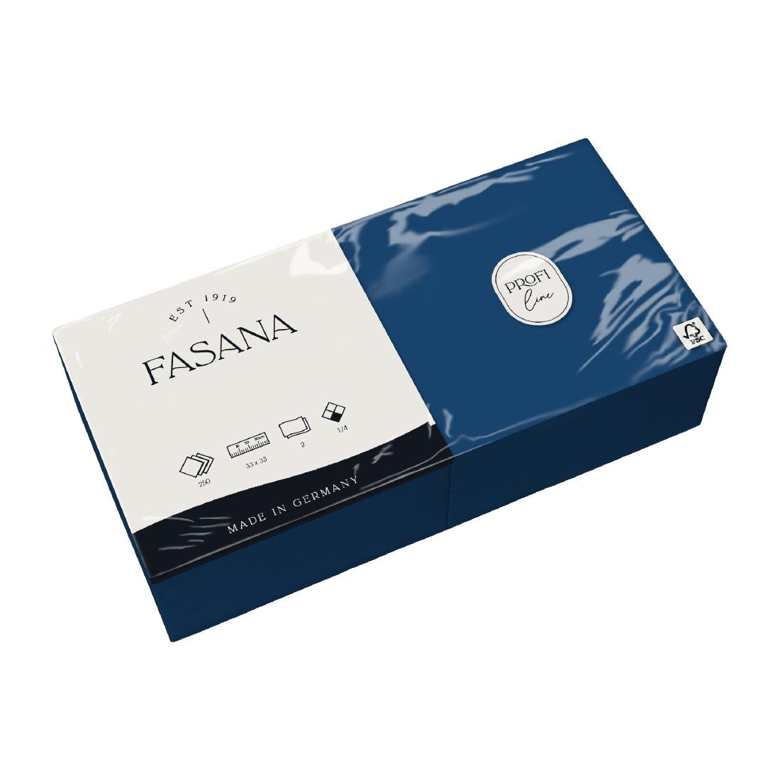 Fasana Lunch Napkin Blue 33x33cm 2ply 1/4 Fold (1500 Pack)