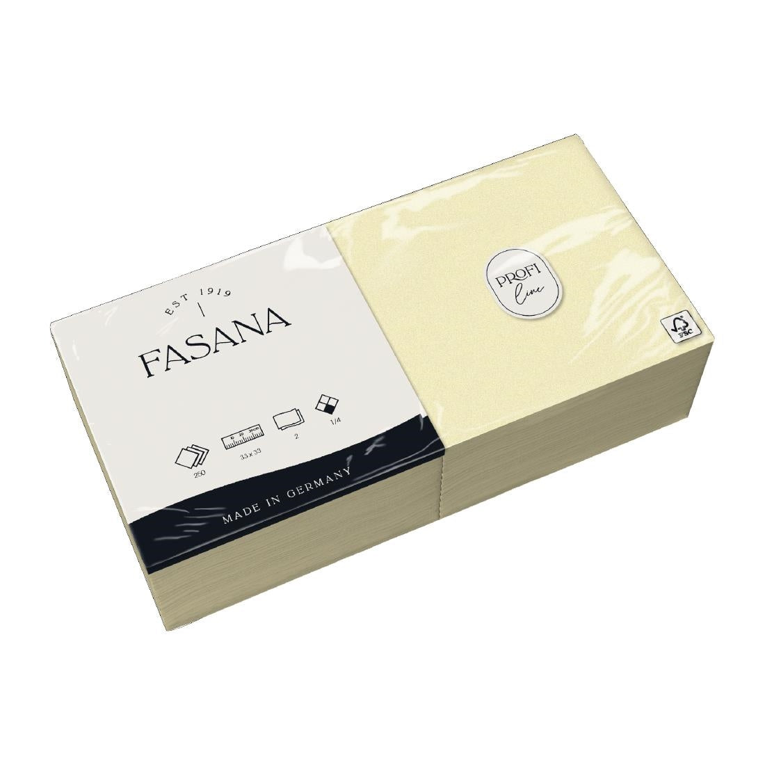 Fasana Lunch Napkin Crème 33x33cm 2ply 1/4 Fold (1500 Pack)