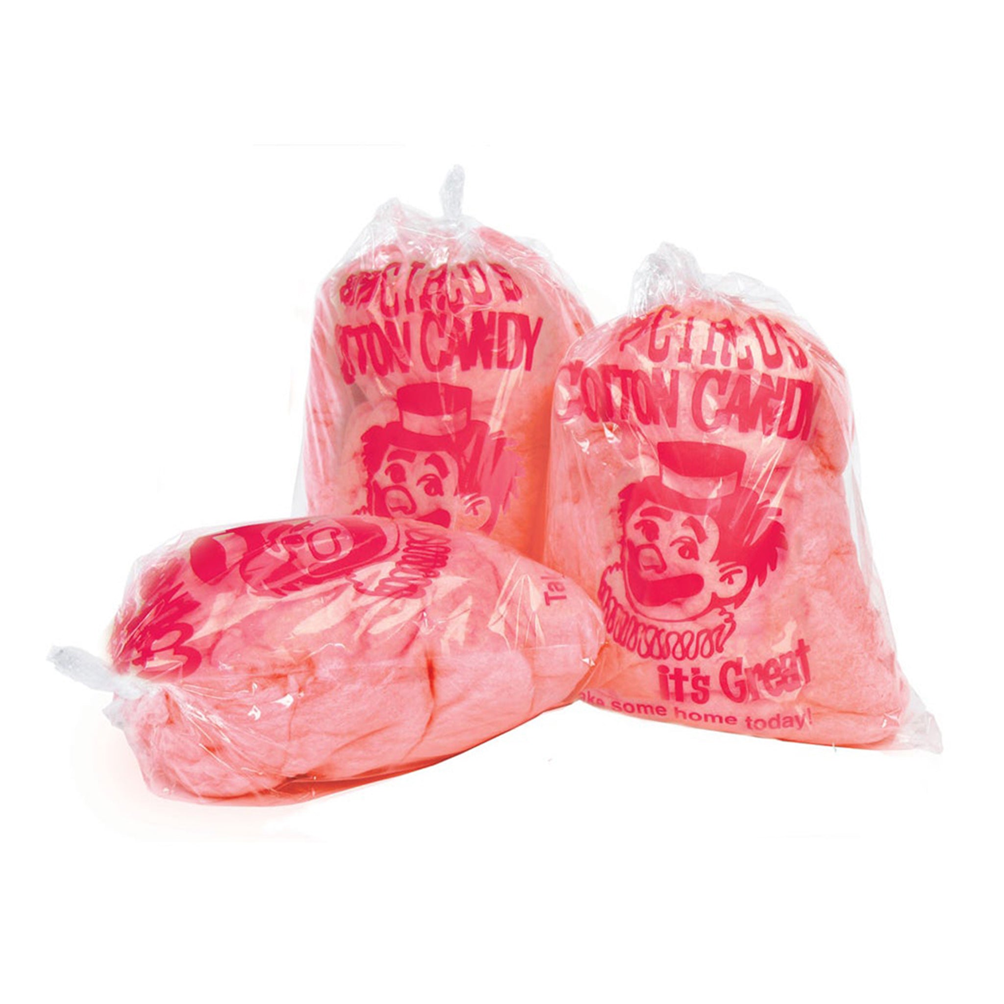 Red Clown Candy Floss Bags - 100/Pack