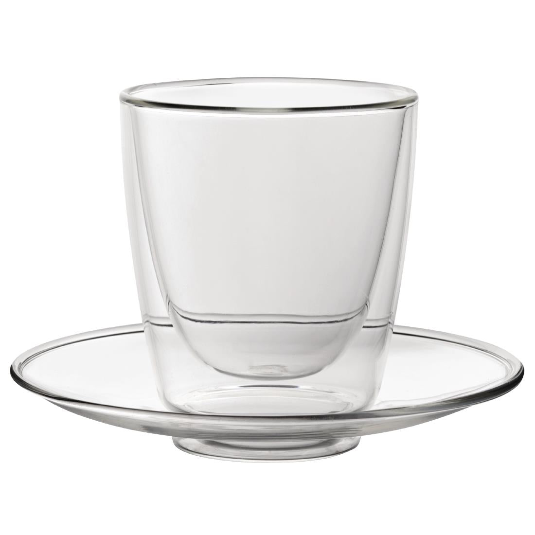 Utopia Double Walled Cappuccino Glass and Saucer 220ml (6 pack)