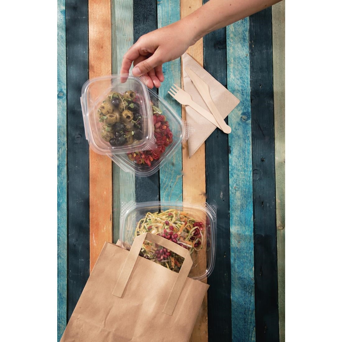 Fiesta Recyclable Brown Paper Bag with Handles Small (250 Pack)