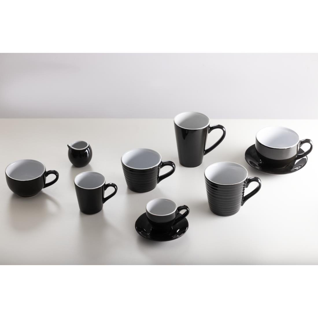 Olympia Cafe Flat White Cup Black - 170ml (12 Pack)