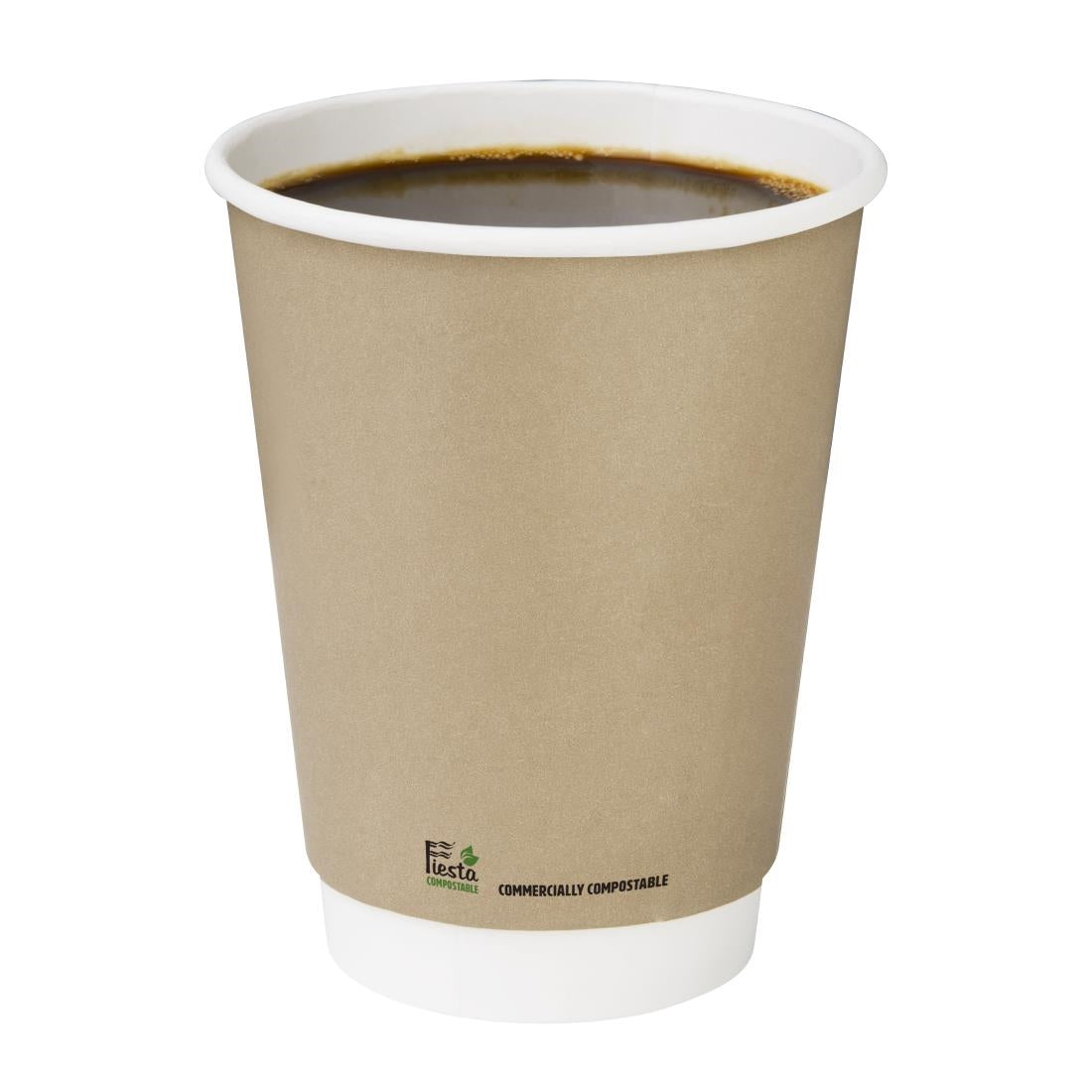 Fiesta Compostable Coffee Cups Double Wall 340ml (25 Pack)