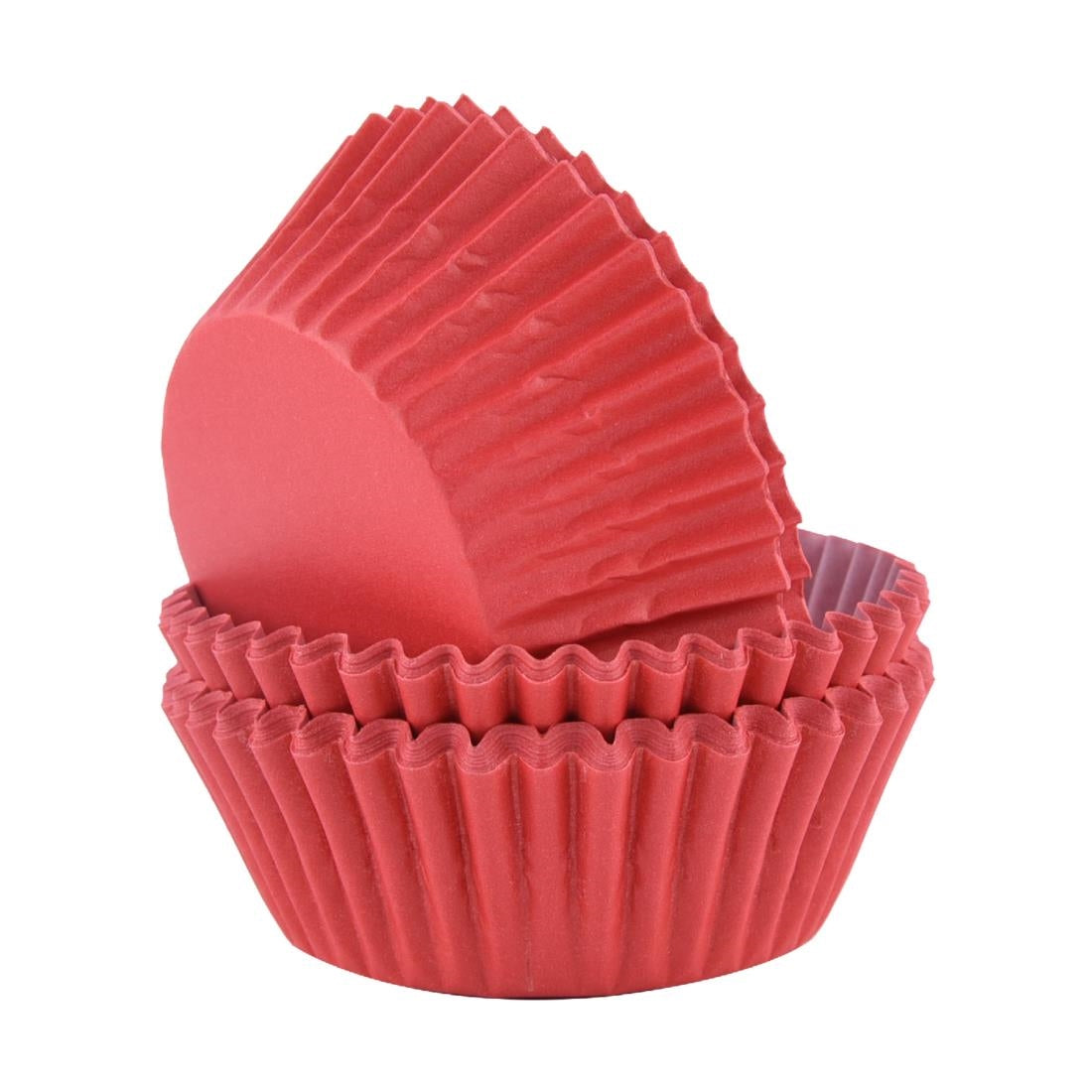 PME Block Colour Cupcake Cases Red (60 Pack)