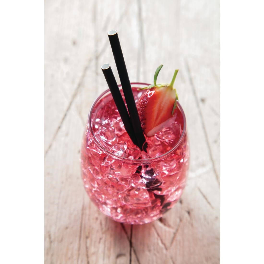 Fiesta Compostable Paper Cocktail Stirrer Straws Black (250 Pack)