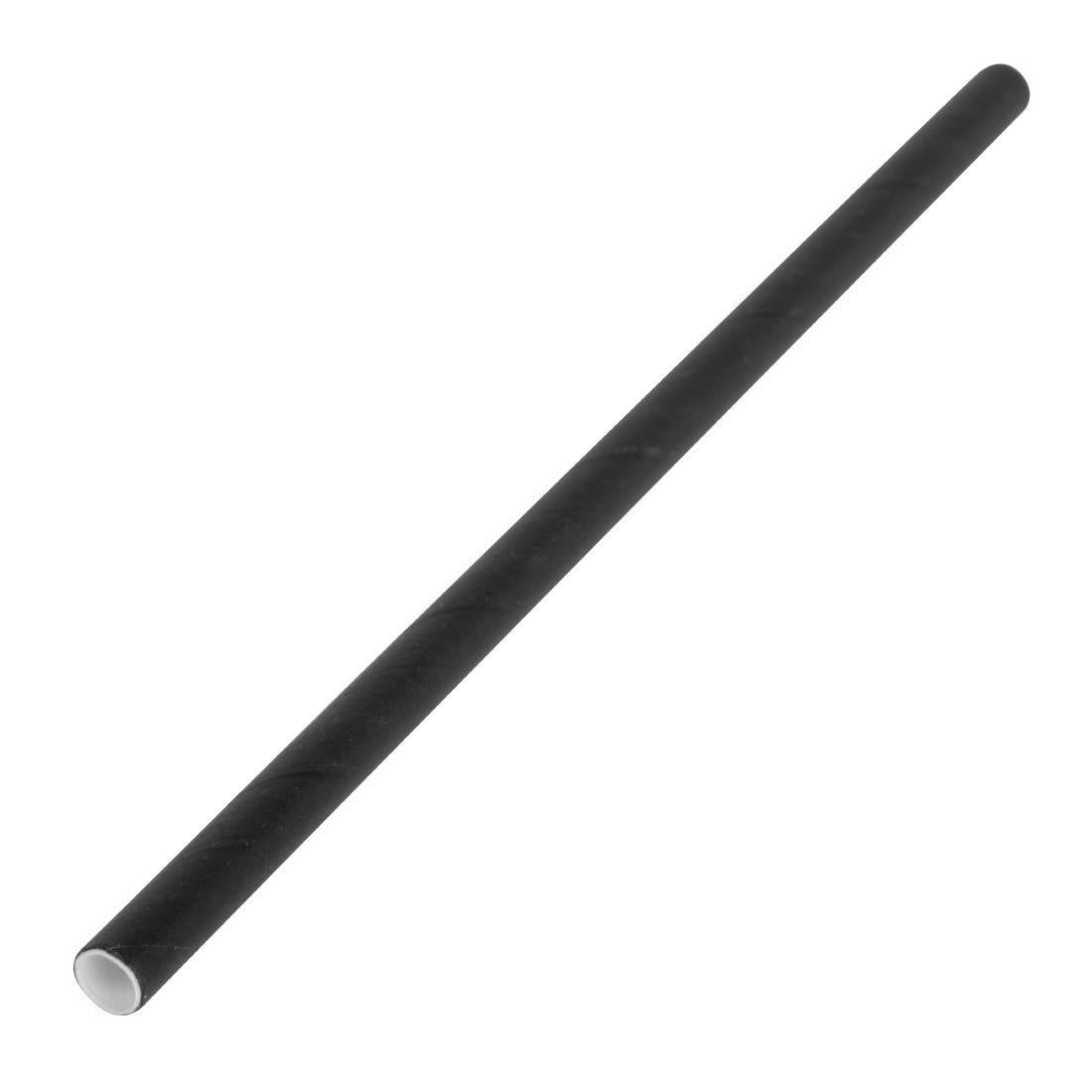 Fiesta Compostable Paper Cocktail Stirrer Straws Black (250 Pack)