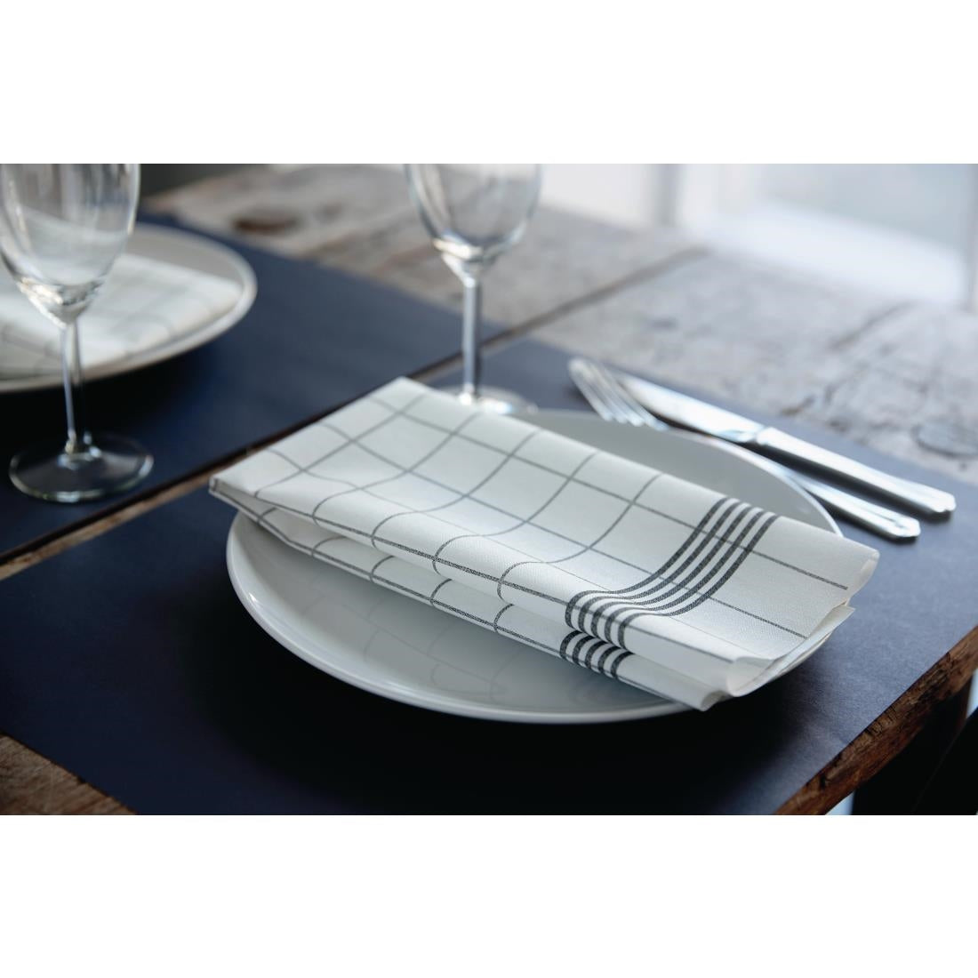 Dunisoft Towel Napkin Grey Check 38x54cm (250 Pack)