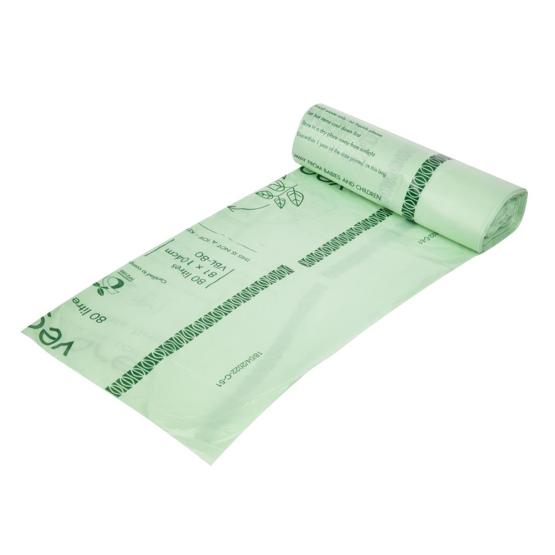 Vegware Compostable Bin Liners 80Ltr (240 Pack)
