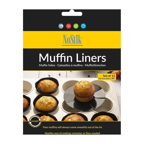 NoStik Reusable Muffin Liners 500mm (12 pack)