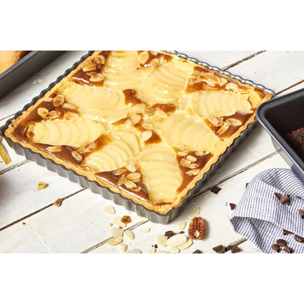 De Buyer Non-Stick Square Fluted Tart Mould 180mm