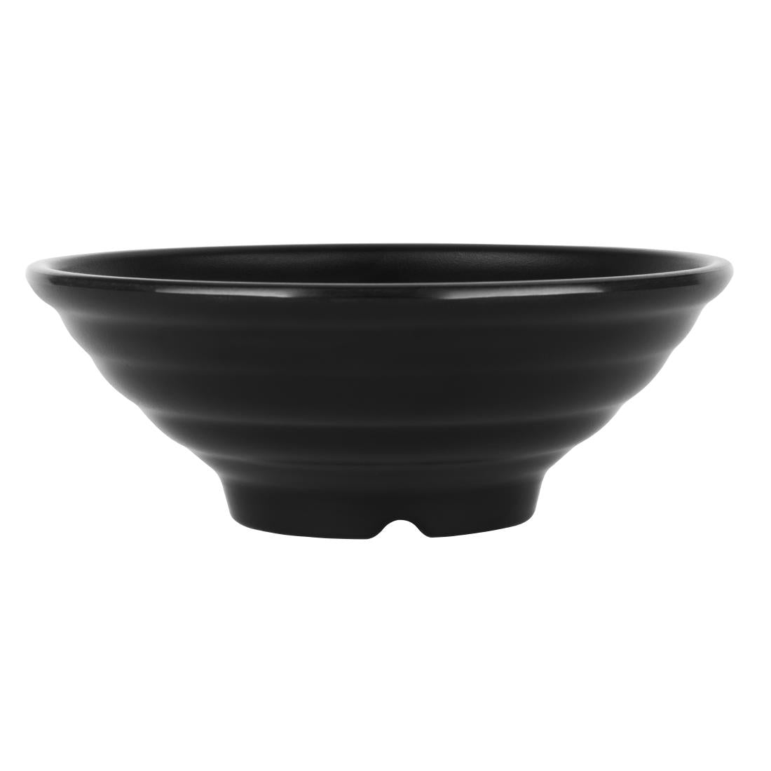 Olympia Kristallon Fusion Melamine Large Bowls Black 225mm (4 Pack)