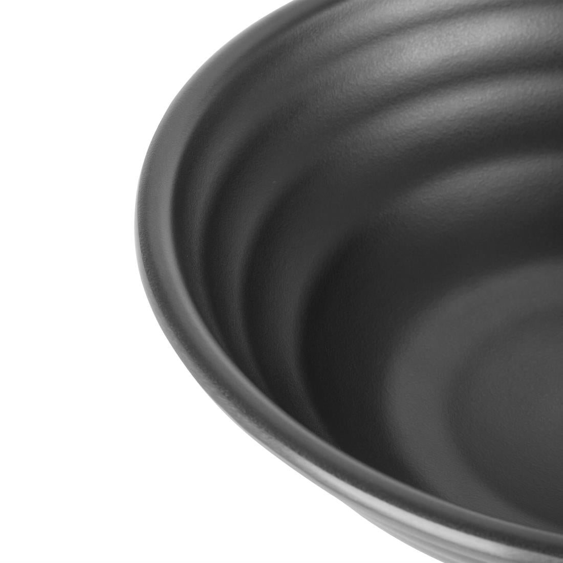 Olympia Kristallon Fusion Melamine Large Bowls Black 225mm (4 Pack)