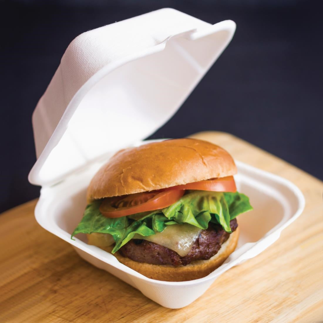 Vegware Compostable Bagasse Burger Boxes 152mm (500 pack)