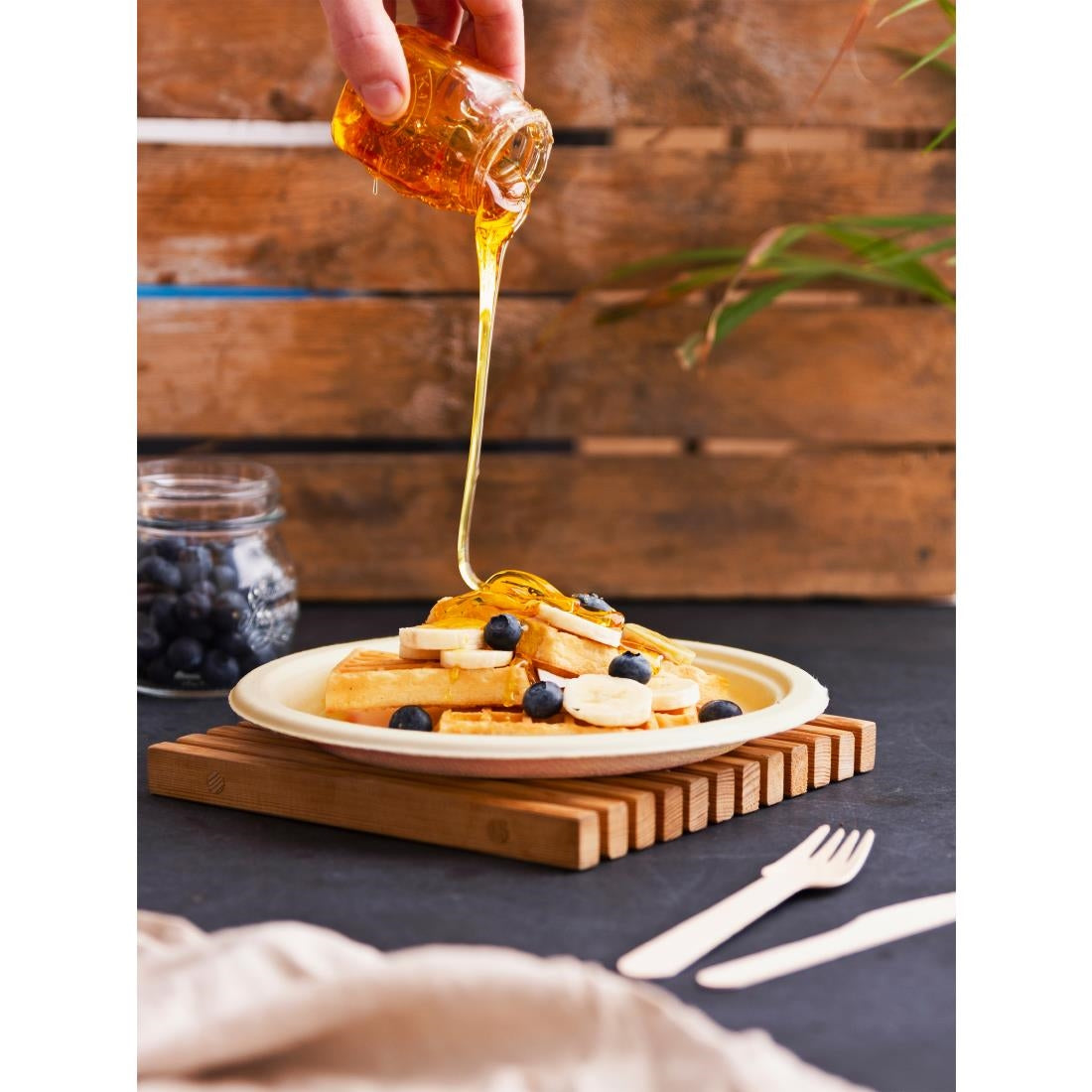 Vegware Compostable Nourish Moulded Fibre Plate Natural 9"/226mm (500 pack)