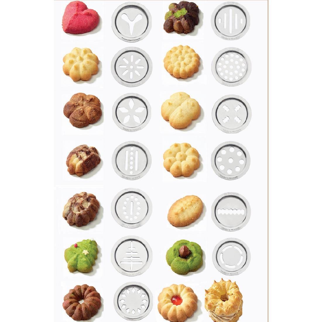 De Buyer Special Shortbread Biscuit Disc Kit For Le Tube (13 Discs)