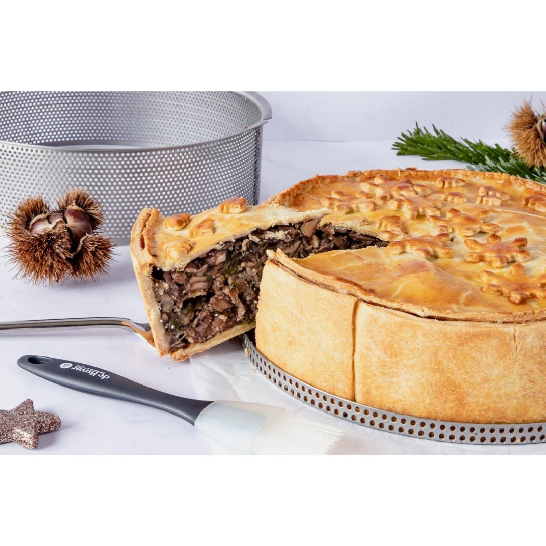 De Buyer Perforated Cheesecake Mould with Removable Base 240x65mm