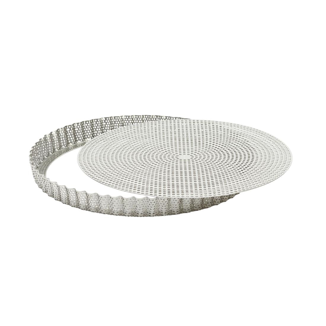 De Buyer Perforated Fluted Tart Mould With Removable Base 240x25mm