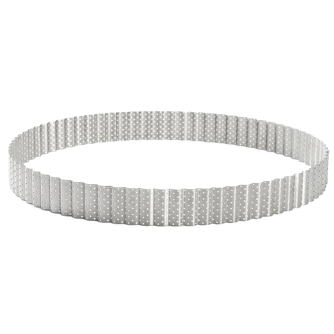 De Buyer Perforated Fluted Stainless Steel Tart Ring 280mm