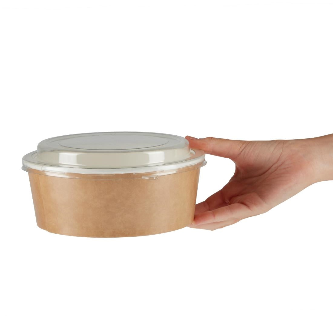 Colpac Recyclable Kraft Salad Pots With Lid Large 1300ml (150 pack)