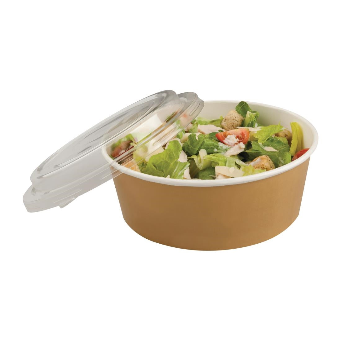 Colpac Recyclable Kraft Salad Pots With Lid Large 1300ml (150 pack)