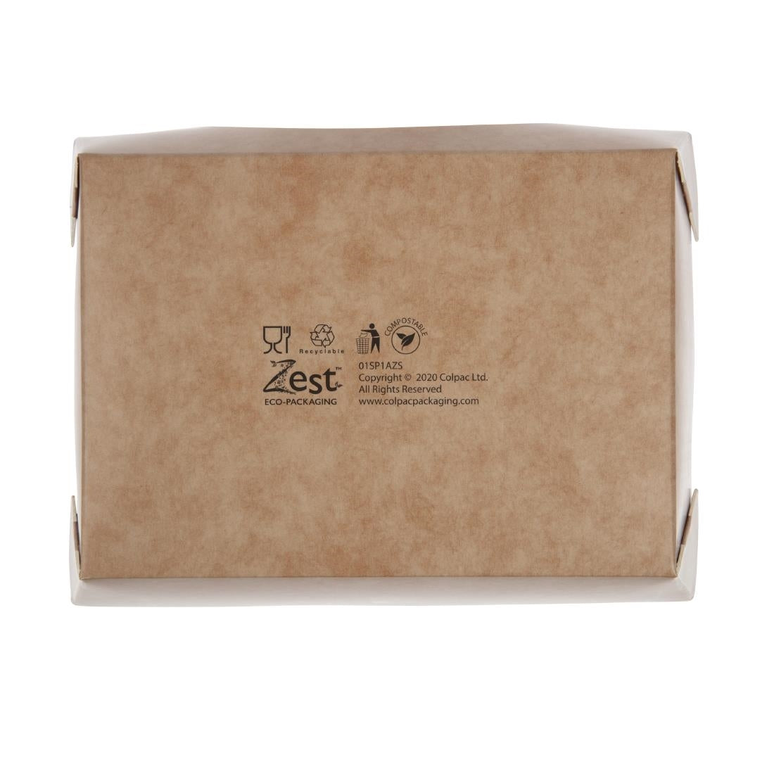 Colpac Zest Compostable Kraft Medium Salad Box 825ml/29oz (250 pack)