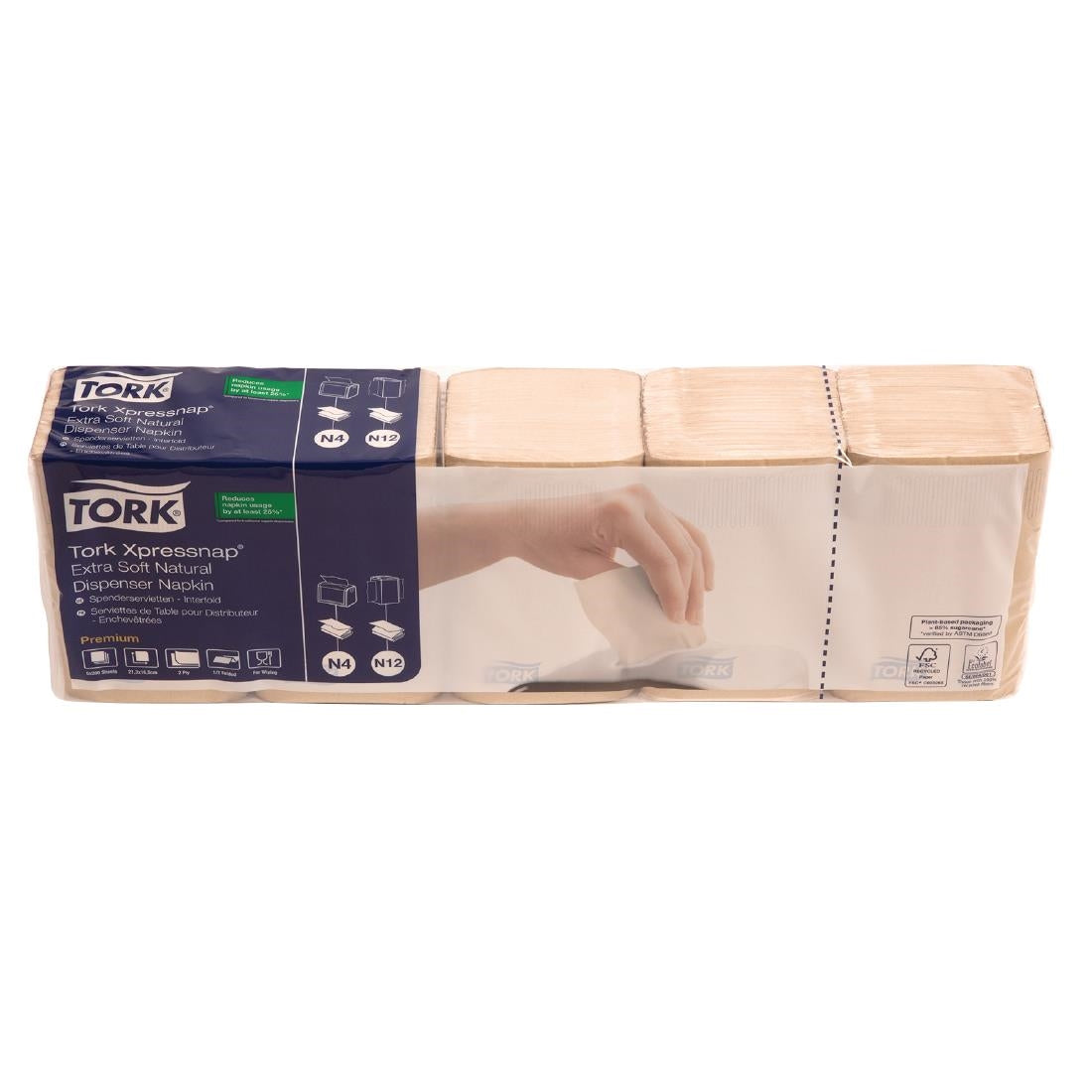 Tork Xpressnap Recycled Dispenser Napkin Natural 2Ply 1/2 Fold (8000 pack)