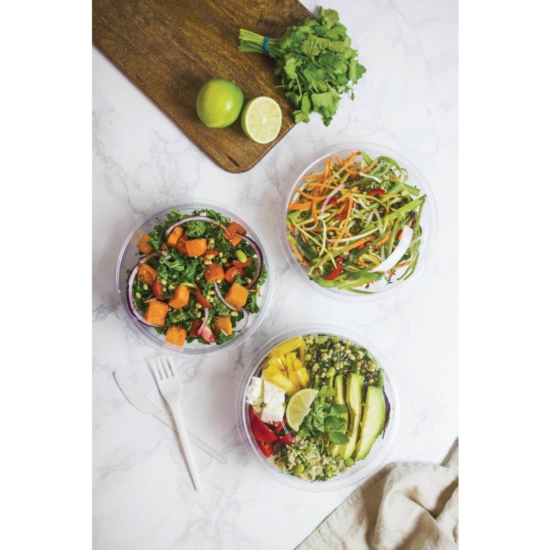 Vegware 185-Series Compostable Bon Appetit Salad Bowls 24oz (300 Pack)