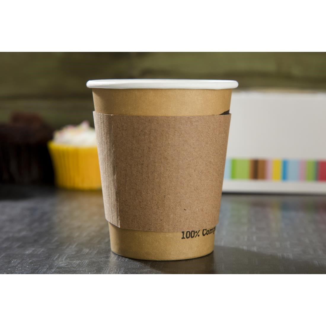 Fiesta Recyclable Corrugated Cup Sleeves for 8oz Cup (1000 Pack)