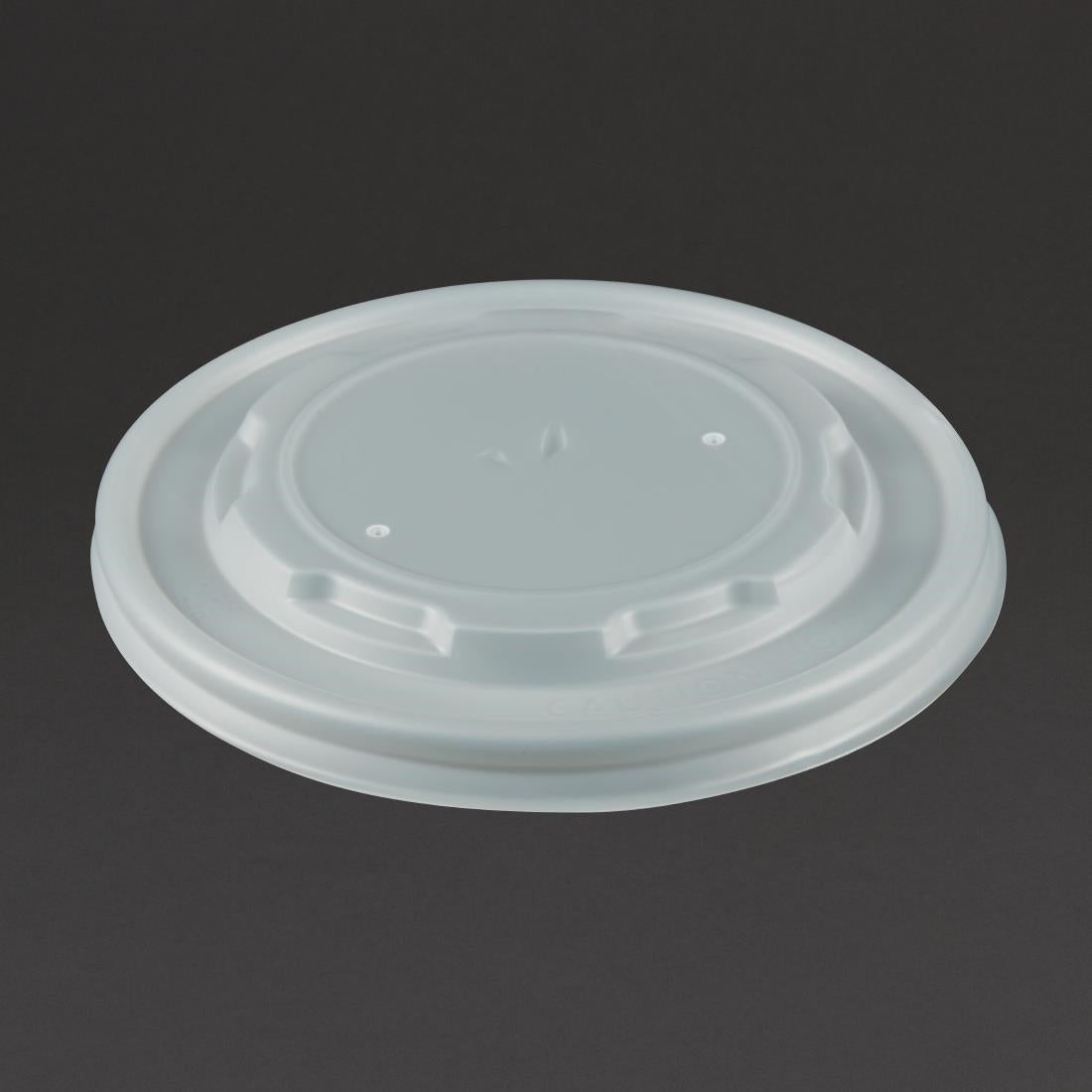 Vegware Compostable Hot Food Pot Flat Lids 350ml / 12oz and 455ml / 16oz (500 pack)